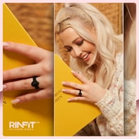 Silikonski prstenovi za žene i muškarce-upareni setovi gumenih vjenčanih prstenova-dvobojna dijamantna kruška-Crna