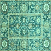 Tvrtka Aludes strojno pere pravokutne orijentalne tirkizno plave tradicionalne unutarnje prostirke, 6 '9'