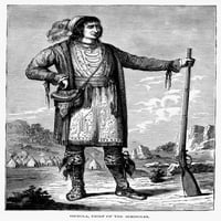 Osceola. Autohtoni vođa američkih Seminola. Drvorez, 19. stoljeće. Ispis plakata iz