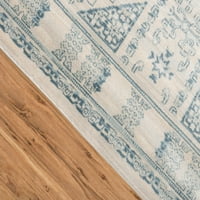 Jedinstveni tkalački stan Pariški tepih od breze plavi bež 2' 2 3' pravokutni obrub u boemskom stilu savršen je