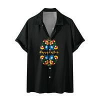 Prozračna ležerna košulja na kopčanje s printom Božić s džepom za odbacivanje košulja kratkih rukava bluza u crnoj