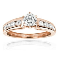 Ženski prsten od prirodnog dijamanta od 14 karata. Dizajnerski dijamantni zaručnički prsten