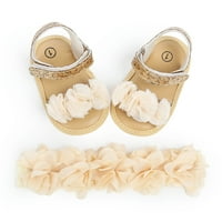 Cvjetne sandale za princezu, prve šetače, trake za glavu + sandale princeza