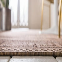 Jedinstveni vanjski rubni tepih u grčkom stilu 7' 1 10' 0 , smeđa