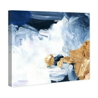 Wynwood Studio Abstract Wall Art Canvas Otiši boju 'Tihi ocean' - Plava, zlato