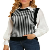 Ženski pleteni pulover Houndstut s okruglim vratom i bez rukava