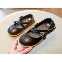 Sandale za bebe; udobne ravne cipele s remenom za gležanj; Princezina odora; lagane neklizajuće cipele u crnoj