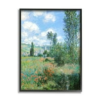 Stupell Industries Classic Field Flowers Rural Impressionist Slikati slika crno uokvireno umjetničko print zidna