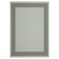 Unutarnji i vanjski tepih s geometrijskim obrubom, svijetlo sivi antracit, 6'7 9'6