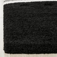Geometrijski tepih od paperja, Crna slonovača, 6'7 6'7 Okrugli