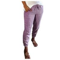 Široke hlače za žene za žene visoki struk ležerni plus ženke povremene hlače hlače hlače Žene s džepovima dugačke