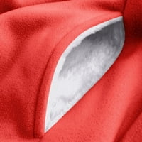 Ženski ležerni nejasni patentni zatvarač s džepovima kardigan kaput crveni xxxxxl