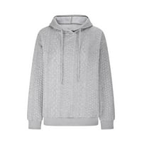 Y2K kapuljače za tinejdžerke Jacquard Solid Color s kapuljačom dukserice vafle pletena dugih rukava pulover izvlačenje