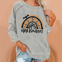 Ženske casual modne majice s printom za Noć vještica s dugim rukavima pulover top