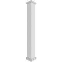 Ekena Millwork 6 W 8'H Premium Square Neored Smooth PVC Endura-Craft Column Wrap Kit, toskanski kapital i baza