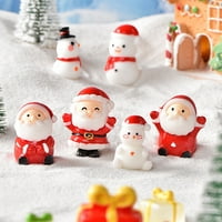 Svijetle božićne figurice svečane božićne ukrasne minijature od smole u boji za dekor radne površine