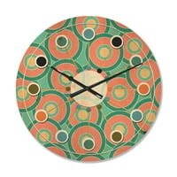 DesignArt 'kružni retro uzorak vi' Moderni zidni sat iz sredine stoljeća