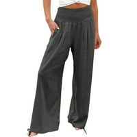 Ljetne hlače za žene, modne ženske široke široke hlače, ravne hlače visokog struka, Ležerne hlače