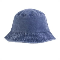 panama za žene jednobojna bočno nošena reverzibilna Panama modni pamučni keper platneni šešir za ribolov Mornarska