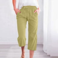 Modne ženske Ležerne jednobojne rastezljive široke široke hlače širokih nogavica s džepom u zelenoj boji;