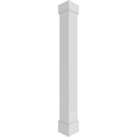 Ekena Millwork 10 W 10'H Premium Square Neored Fluted PVC Endura-Craft Column Wrap Kit, Mission Capital & Base