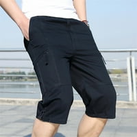 Radne hlače muški modni patentni zatvarač na otvorenom džepne kratke hlače sportovi kombinezoni casual hlače crna