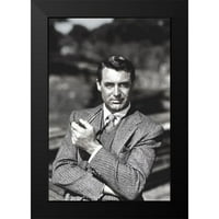 Holivudska arhiva fotografija uokvirena Crna suvremena muzejska umjetnička gravura s naslovom-Kari Grant