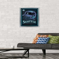 Seattle Mariners - plakat neonske kacige, 14.725 22.375 uokviren