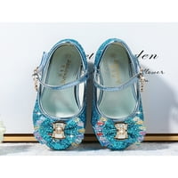 Obučene cipele Gomelly Girl Sarling Mary Jane sandale Bow Princess Shoe Shoe Non Slip Dance School Blue 9c