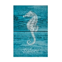Cora Niele 'Seahorse na plavom drvu 1' platno umjetnost