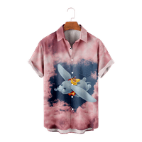 Majice za muškarce i majice za muškarce ženske muške košulje s reverom s džepom na prsima s Dumbo uzorkom ljetne