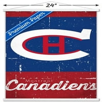 Montreal Canadiens - retro logo zidni plakat u drvenom magnetskom okviru, 22.37534