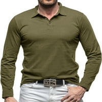 Muška polo majica, bluza s dugim rukavima, Gornji dijelovi na kopčanje, muški casual pulover, majice s reverima,