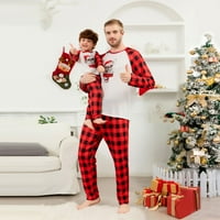 Obitelj roditelja-dijete postavljen kućna tiskana pidžama s dvodijelnim setom