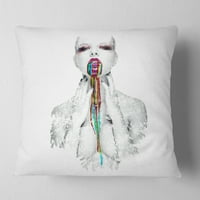 Dizajn žena s kreativnim svijetlim make up - jastuk za bacanje portreta - 16x16