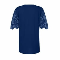 Ženske majice u obliku kroja u obliku slova U, ženska jednobojna bluza s kratkim rukavima, modne košulje od tunike