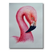 Apstraktni portret ružičastog flaminga na platnu slika na platnu umjetnički tisak