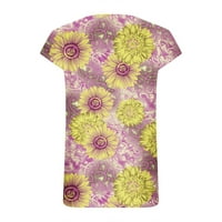 Ženske ljetne majice u obliku kroja u obliku slova u, majica s cvjetnim printom, udobne bluze na kopčanje, veličine