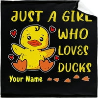 Djevojka voli patke, prilagođena deka s vašim tekstom, personalizirane deke, najbolji pokloni za obitelj, prijatelje,