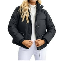 Ženski kaputi i jakne na rasprodaji donja jakna podstavljena gornja odjeća zimski jednobojni ovratnik