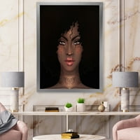 DesignArt 'Portret Afro American Woman II' Moderni uokvireni umjetnički tisak