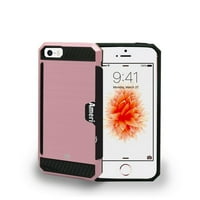 futrola za edagon ljuske robusne kartice metalni izgled za Apple iPhone 5 5s 5Se ružičasto zlato crno