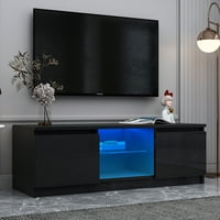 Moderni led drveni tv stalak za televizore prije, Crna