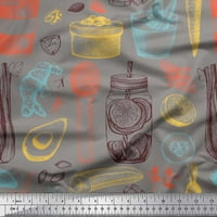 Pamučna tkanina od batista za ukrašavanje povrća, staklenki i šalica s otiskom širine dvorišta