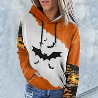 HHEI_K pulover dukse za ženske kapuljače dukserice odjeće tinejdžerki casual pulover pulover s džepovima Halloween