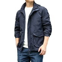 Pimfylm jakna s kapuljačom prema dolje modno plava xl