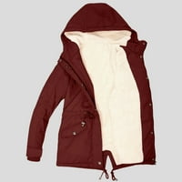 Outfmvch kapuljače za žene plus veličina zimska jakna od jakne debela je plišana kaputa obložena kapuljača s kapuljača
