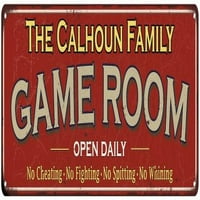 Poklon obitelji Calhoun crveni metalni znak za igraonicu 206180038783