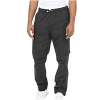 Tklpehg teretne hlače muškarci casual solidne boje duge hlače modni višestruki džepovi vanjski fitnes hlače teretne