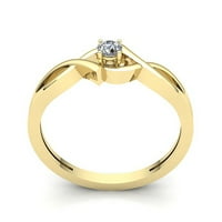 Autentični dijamant okruglog reza od 0,6 karata 10 karatni zaručnički prsten od punog ružičastog, bijelog ili
